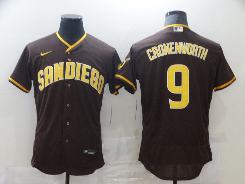 Men San Diego Padres #9 Cronenworth Brown Elite Nike MLB Jerseys